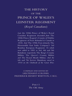 cover image of The History of the Prince of Wales's Leinster Regiment, Volume 1